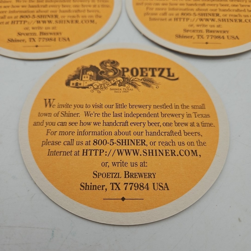 Vintage Shiner Rock Coasters Set Of 3‎ Beer Brewed With An Attitude Texas - Picture 4 of 4